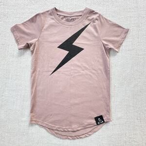 NWOT Trilogy Pink Lightning Bolt Tee Girl's 8